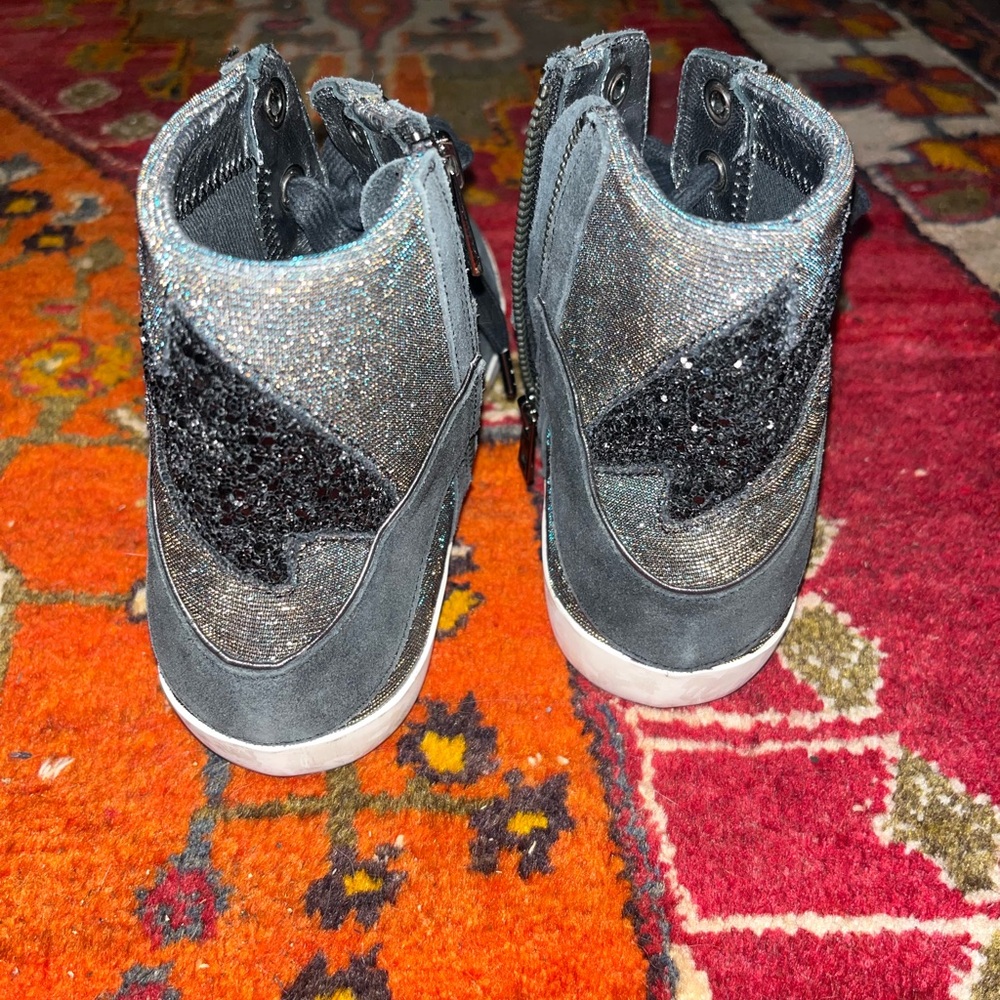 Zadig & Voltaire Black and Silver Glitter Sneakers - Picture 4 of 11